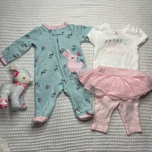 ✨Carter’s NewbornZip-Up cotton and Bodysuit Set with pants 🎀
